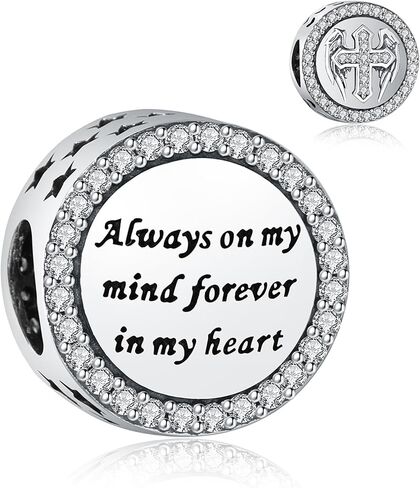 925 Sterling Silver Charms Fit Pandora Charms Bracelet God Has You In His Arms I Have You In My Heart Fit Wife Daughter Mother's Day Christmas Birthday Gift in Saudi Arabia