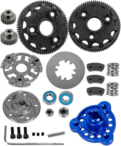 RC Upgrades Part for 1/10 Slash 2WD (VXL),Rustler/Stampede/Bandit 2WD VXL XL-5，Tough Nylon 48P 76T Spur Gear 2pcs w/ 25T 27T,Slipper Clutch,Slipper Rebuild Kit Pressure Plate,Navy Blue in Kuwait