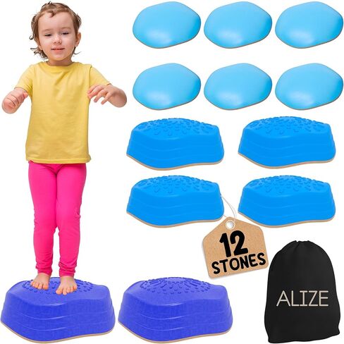 Balance Stepping Stones for Kids-Outdoor Stepping Stones Kids Plastic Stepping Stones Balance Rocks Stepping Stones for Toddlers 1-5 Kid Stepping Stones Stackable Non Slip Stepping Stones for Kids in Kuwait