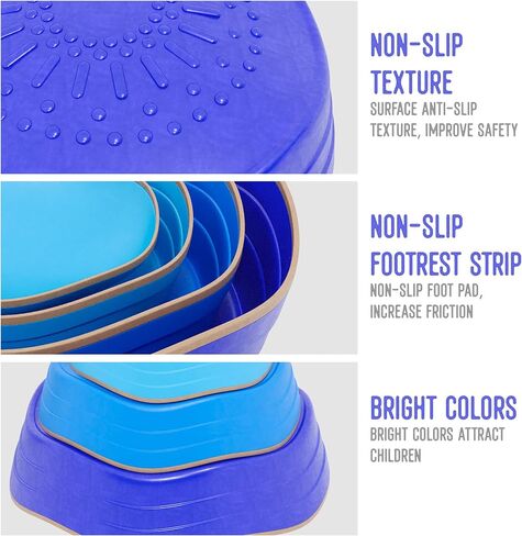 Balance Stepping Stones for Kids-Outdoor Stepping Stones Kids Plastic Stepping Stones Balance Rocks Stepping Stones for Toddlers 1-5 Kid Stepping Stones Stackable Non Slip Stepping Stones for Kids in Kuwait