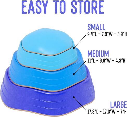 Balance Stepping Stones for Kids-Outdoor Stepping Stones Kids Plastic Stepping Stones Balance Rocks Stepping Stones for Toddlers 1-5 Kid Stepping Stones Stackable Non Slip Stepping Stones for Kids in Kuwait