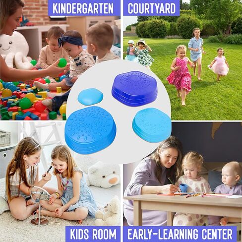 Balance Stepping Stones for Kids-Outdoor Stepping Stones Kids Plastic Stepping Stones Balance Rocks Stepping Stones for Toddlers 1-5 Kid Stepping Stones Stackable Non Slip Stepping Stones for Kids in Kuwait