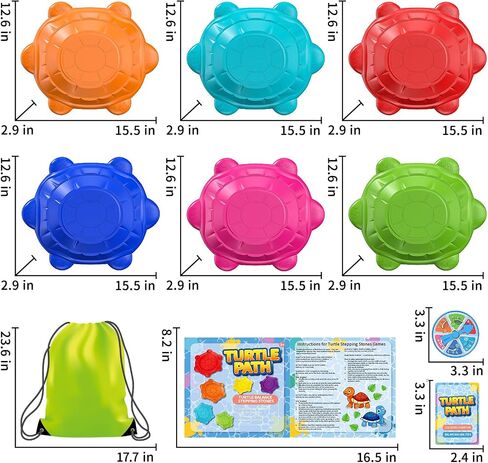 TEMI Stepping Stones for Kids Aged 3 4 5 6 7 8, 6 PCS Turtle Non-Slip Jumping Stones Outdoor and Indoor Toys, Exercise Balance Coordination, Obstacle Course Boys Toys for Kids 3-6, Gifts for Kids 3-8 in Saudi Arabia