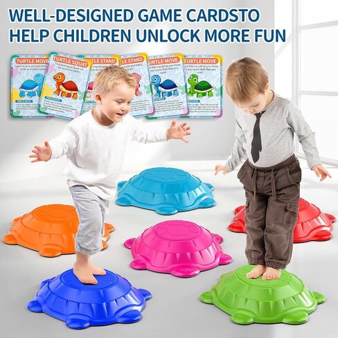 TEMI Stepping Stones for Kids Aged 3 4 5 6 7 8, 6 PCS Turtle Non-Slip Jumping Stones Outdoor and Indoor Toys, Exercise Balance Coordination, Obstacle Course Boys Toys for Kids 3-6, Gifts for Kids 3-8 in Saudi Arabia