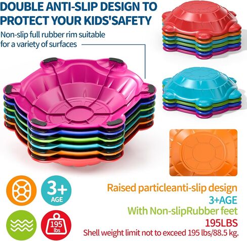 TEMI Stepping Stones for Kids Aged 3 4 5 6 7 8, 6 PCS Turtle Non-Slip Jumping Stones Outdoor and Indoor Toys, Exercise Balance Coordination, Obstacle Course Boys Toys for Kids 3-6, Gifts for Kids 3-8 in Saudi Arabia