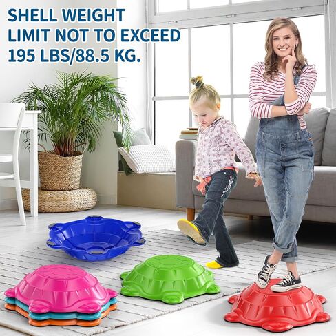 TEMI Stepping Stones for Kids Aged 3 4 5 6 7 8, 6 PCS Turtle Non-Slip Jumping Stones Outdoor and Indoor Toys, Exercise Balance Coordination, Obstacle Course Boys Toys for Kids 3-6, Gifts for Kids 3-8 in Saudi Arabia