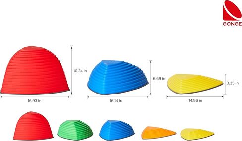 GONGE Hilltops - أحجار متدرجة أصلية، غير قابلة للانزلاق، لتحقيق التوازن والتنسيق وإنشاء إدراك للارتفاع - مجموعة من 3 أحجار - شمالي in Kuwait