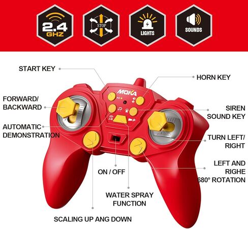 شاحنة رافعة RC ذات 13 قناة، لعبة رافعة تحكم عن بعد 2.4 جيجا مع أضواء وأصوات وخطاف لأعلى وأسفل، سيارة شاحنة كبيرة تعمل بالتحكم عن بعد 1:18 للأطفال الأولاد 16.5 بوصة in Kuwait