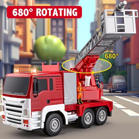 شاحنة رافعة RC ذات 13 قناة، لعبة رافعة تحكم عن بعد 2.4 جيجا مع أضواء وأصوات وخطاف لأعلى وأسفل، سيارة شاحنة كبيرة تعمل بالتحكم عن بعد 1:18 للأطفال الأولاد 16.5 بوصة in Kuwait