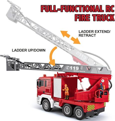 شاحنة رافعة RC ذات 13 قناة، لعبة رافعة تحكم عن بعد 2.4 جيجا مع أضواء وأصوات وخطاف لأعلى وأسفل، سيارة شاحنة كبيرة تعمل بالتحكم عن بعد 1:18 للأطفال الأولاد 16.5 بوصة in Kuwait