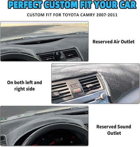POSAID for Toyota Camry Dash Cover 2011 2010 2009 2008 2007 Dashboard Cover Mat Custom Fit Toyota Camry 2011-2007,Gray in Saudi Arabia