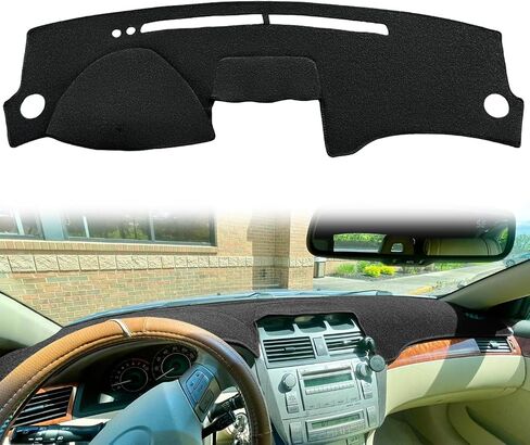حصيرة غطاء لوحة القيادة مناسبة خصيصًا لسيارة Toyota Solara 2004 2005 2006 2007 2008 مع فتحة لمستشعر المناخ ومستشعر الضوء، وواقي سجاد لوحة القيادة (رمادي داكن) F90 in Kuwait