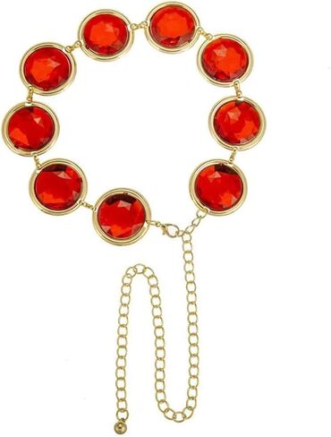 5Pcs Halloween Cosplay Waist Belt for Women, Acrylic Gems Rhinestone Belts with Adjustable Chain in Saudi Arabia