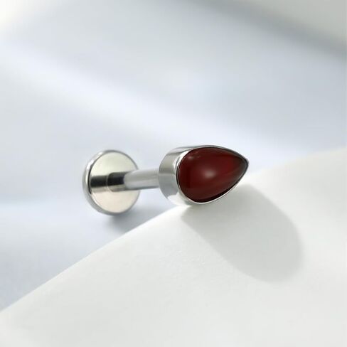 FUNLMO Titanium Tragus Helix Conch Piercing Jewelry Flat Back Cartilage Earring Medusa Monroe Piercing Jewelry Internally Threaded Lip Nose Ring in Saudi Arabia