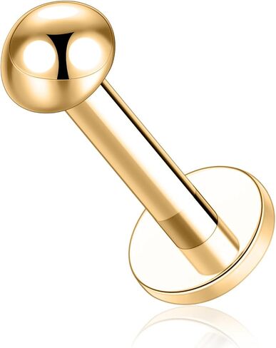 FUNLMO Titanium Tragus Helix Conch Piercing Jewelry Flat Back Cartilage Earring Medusa Monroe Piercing Jewelry Internally Threaded Lip Nose Ring in Saudi Arabia