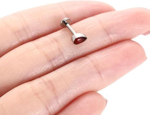 FUNLMO Titanium Tragus Helix Conch Piercing Jewelry Flat Back Cartilage Earring Medusa Monroe Piercing Jewelry Internally Threaded Lip Nose Ring in Saudi Arabia