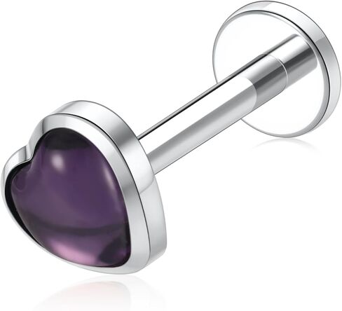 FUNLMO Titanium Tragus Helix Conch Piercing Jewelry Flat Back Cartilage Earring Medusa Monroe Piercing Jewelry Internally Threaded Lip Nose Ring in Kuwait