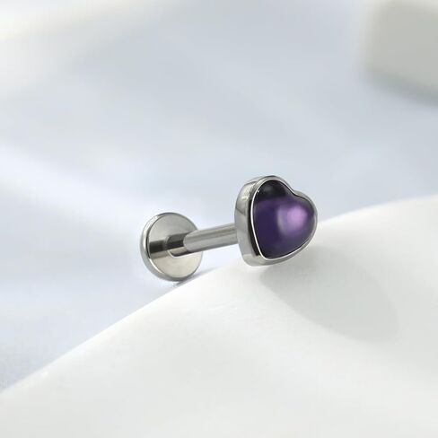 FUNLMO Titanium Tragus Helix Conch Piercing Jewelry Flat Back Cartilage Earring Medusa Monroe Piercing Jewelry Internally Threaded Lip Nose Ring in Kuwait