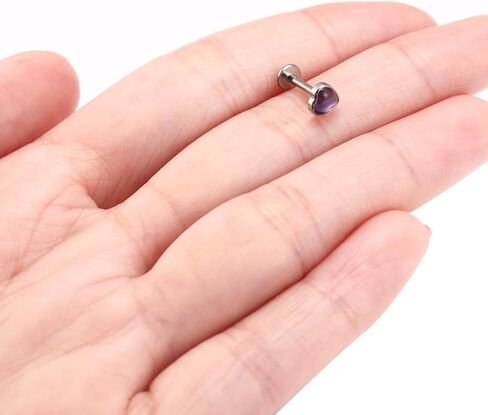 FUNLMO Titanium Tragus Helix Conch Piercing Jewelry Flat Back Cartilage Earring Medusa Monroe Piercing Jewelry Internally Threaded Lip Nose Ring in Kuwait