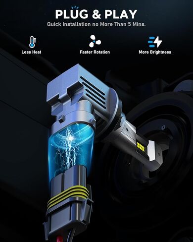 مصابيح NOVSIGHT H11، مصباح ضباب 18000LM 6500K، مقاس 1:1 التوصيل والتشغيل، حزمة من 2 in Saudi Arabia