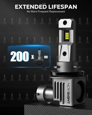 مصابيح NOVSIGHT H11، مصباح ضباب 18000LM 6500K، مقاس 1:1 التوصيل والتشغيل، حزمة من 2 in Saudi Arabia