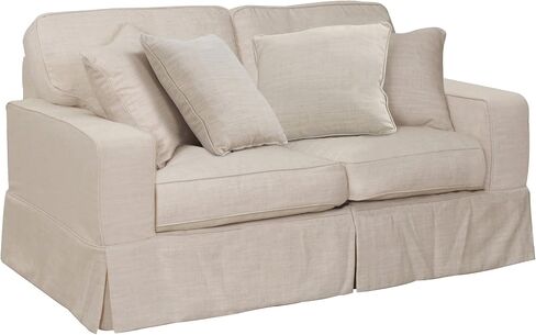 مجموعة غطاء منزلق من Sunset Trading Americana Loveseat فقط، من الكتان in Kuwait