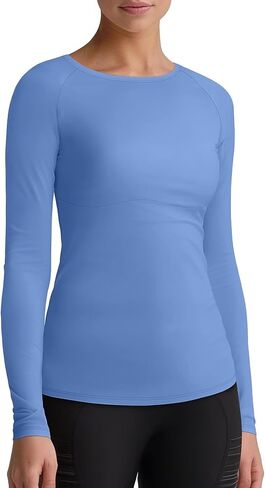 Womens Long Sleeve Workout Tops Slim-Fit Yoga Top Quick Dry Running Athletic Shirt High Stretch in Saudi Arabia
