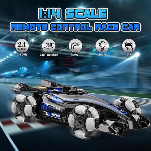 RC Drift Car, Remote Control Car for Boys 4-7 8-12 Fast 2.4Ghz 1:14 Scale High Speed RC Race Car Boy Toys Age 6-8 8-10 Cool Birthday Gifts for 5 6 7 8 9 10 Year Old Boys Blue in Saudi Arabia