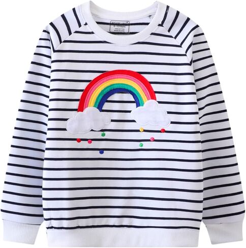 سويت شيرت مخطط بألوان قوس قزح للأطفال من HILEELANG in Kuwait