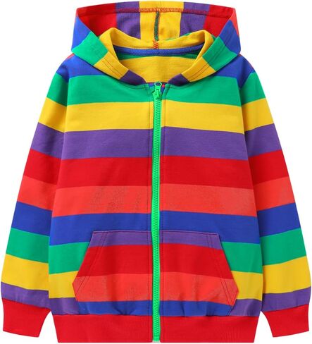 سويت شيرت مخطط بألوان قوس قزح للأطفال من HILEELANG in Kuwait