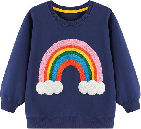 سويت شيرت مخطط بألوان قوس قزح للأطفال من HILEELANG in Kuwait