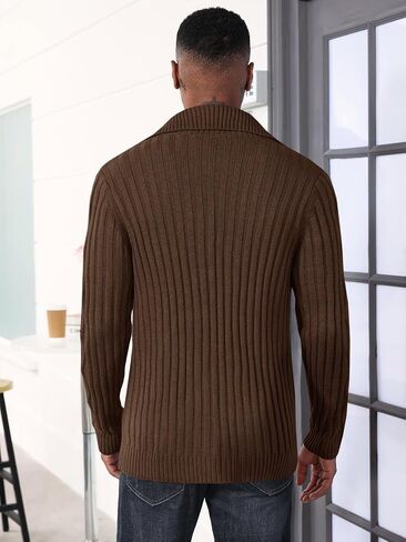 Runcati Mens Cardigan Sweater Cable Knit Button Down Long Sleeve Casual Winter Slim Fit Sweaters in Saudi Arabia