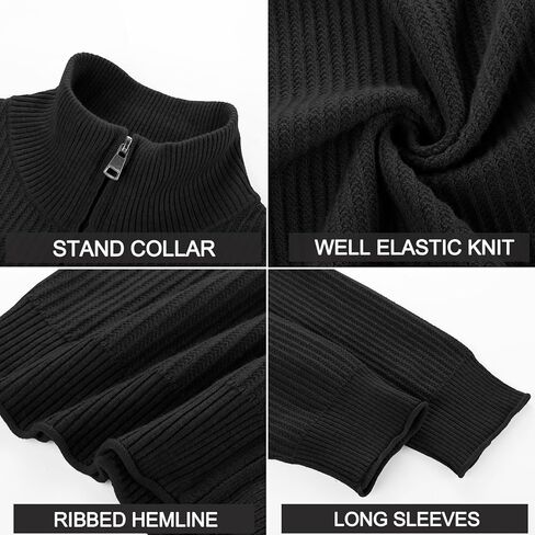 PJ PAUL JONES Mens Cardigan Sweater Full Zip Up Sweaters Casual Slim Fit Stand Collar Knitted Cardigans in Saudi Arabia