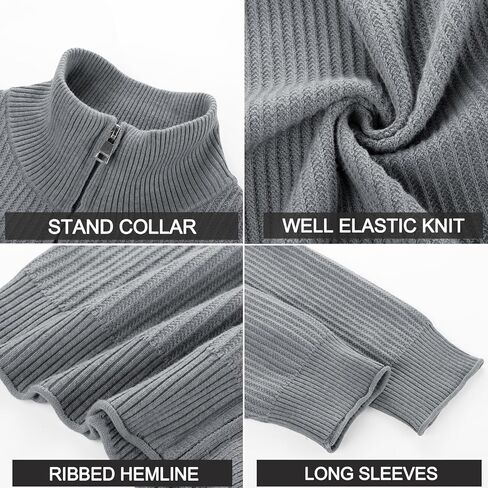 PJ PAUL JONES Mens Cardigan Sweater Full Zip Up Sweaters Casual Slim Fit Stand Collar Knitted Cardigans in Saudi Arabia