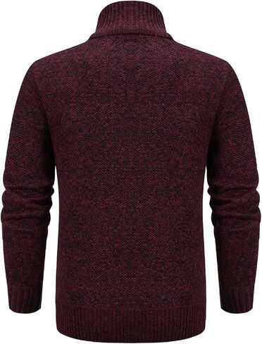 Men's Knit Cardigan Sweater Slim Fit Long Sleeve Stand Collar Full Zipper Casual Sweater in Saudi Arabia