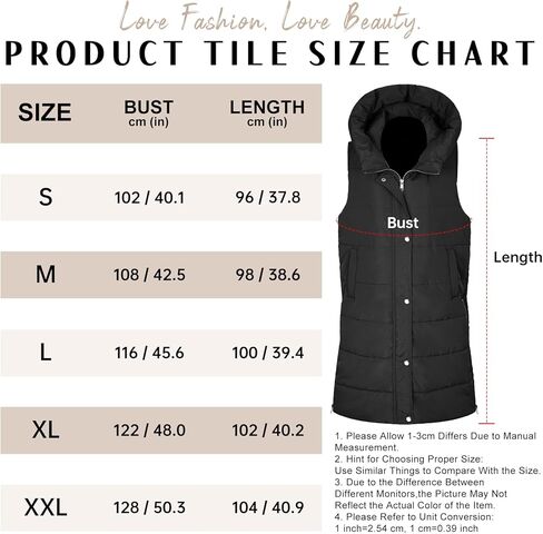 Long Puffer Vest Women Quilted Hooded Vest Zip Up Sleeveless Vests Outerwear Padded Jacket Warm Winter Coat 2024 in Kuwait
