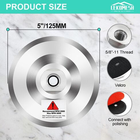 4 Inch Aluminum Backer Pad - 2pcs 4" Hook Loop Backing Pad with Arbor 5/8" 11 for Diamond Polishing Pads in Saudi Arabia