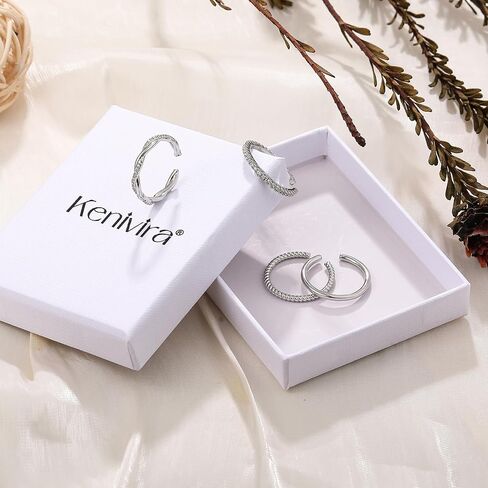 خواتم ذهبية/فضية للنساء غير مشوهة، مجموعة خواتم إبهام أنيقة مطلية بالذهب عيار 14 قيراط، مجموعة خواتم ذهبية قابلة للتعديل وقابلة للتكديس in Kuwait