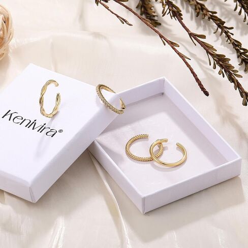Gold/Silver Rings for Women Non Tarnish, Dainty 14K Gold Plated Stacking Thumb Rings Set, Statement Gold Adjustable Stackable Rings Set in Saudi Arabia