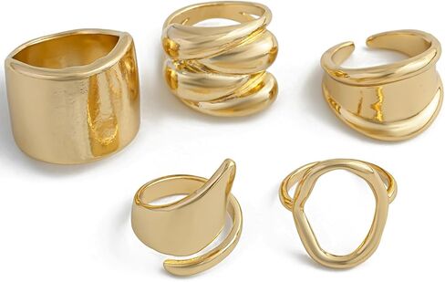 Gold Plated Rings for Women, Thumb Stackable Rings Set for Women Non Tarnish, Color Rhinestone Joint Finger Band Jewlery Gift for Brithday Party Porm in Kuwait