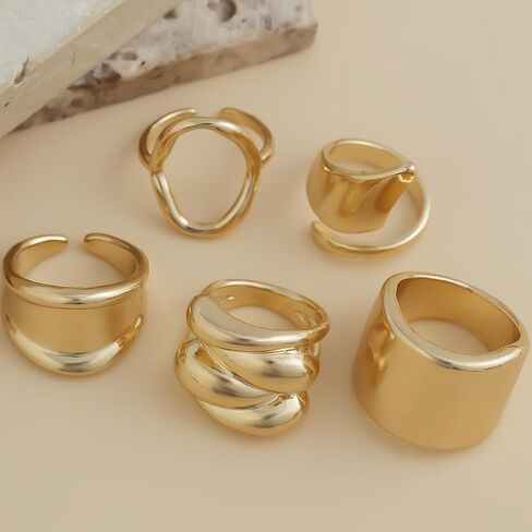 Gold Plated Rings for Women, Thumb Stackable Rings Set for Women Non Tarnish, Color Rhinestone Joint Finger Band Jewlery Gift for Brithday Party Porm in Kuwait
