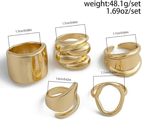 Gold Plated Rings for Women, Thumb Stackable Rings Set for Women Non Tarnish, Color Rhinestone Joint Finger Band Jewlery Gift for Brithday Party Porm in Kuwait