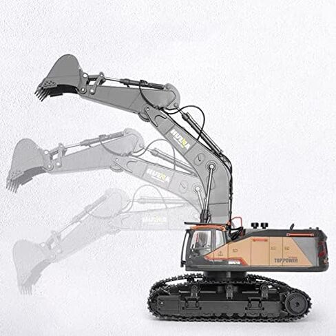لعبة Gemini&Genius Excavator للأطفال، لعبة حفار مسار مركبات البناء المعدنية 1/50 لعبة حفار، ذراع حفار متحرك متعدد المفاصل ولعبة شاحنة كابينة تدور 360 درجة للأطفال in Saudi Arabia