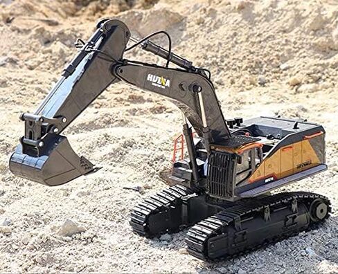 لعبة Gemini&Genius Excavator للأطفال، لعبة حفار مسار مركبات البناء المعدنية 1/50 لعبة حفار، ذراع حفار متحرك متعدد المفاصل ولعبة شاحنة كابينة تدور 360 درجة للأطفال in Saudi Arabia