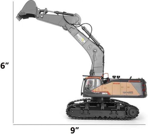 لعبة Gemini&Genius Excavator للأطفال، لعبة حفار مسار مركبات البناء المعدنية 1/50 لعبة حفار، ذراع حفار متحرك متعدد المفاصل ولعبة شاحنة كابينة تدور 360 درجة للأطفال in Saudi Arabia