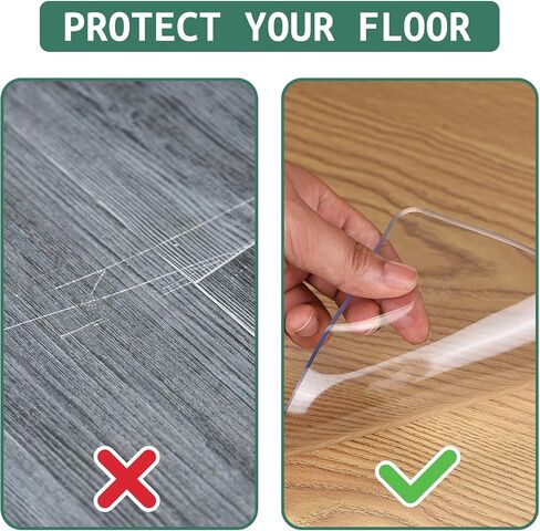 Clear Chair Mat for Hardwood Floors - 46''x72'' Heavy Duty Office Chair Mat, Rectangle Rolling Chair Mat for Hardwood, PVC Protector Hard Floor Mat for Computer&Desk Chair (46'' x 72'') in Saudi Arabia