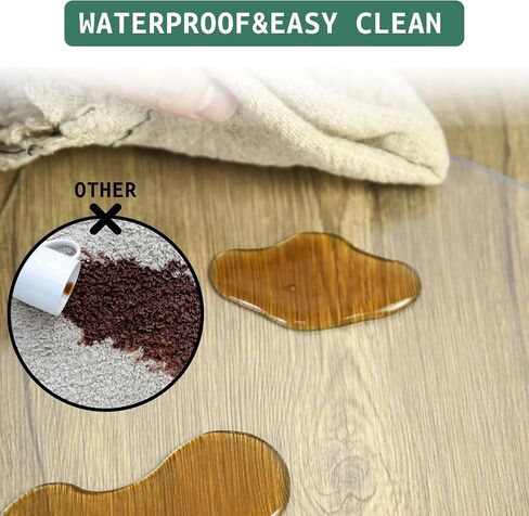 Clear Chair Mat for Hardwood Floors - 46''x72'' Heavy Duty Office Chair Mat, Rectangle Rolling Chair Mat for Hardwood, PVC Protector Hard Floor Mat for Computer&Desk Chair (46'' x 72'') in Saudi Arabia