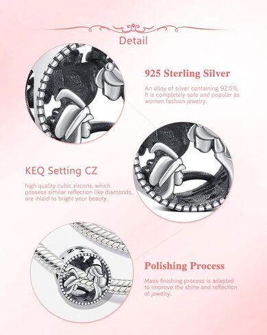 KEQ 925 Sterling Silver Charms for Bracelets and Necklace Travel Compass Bead london British Guards Dangle Pendants Round Paris Eiffel Tower 5A CZ Beads Christmas Graduation Gift for Daughter granddaughter Women in Kuwait