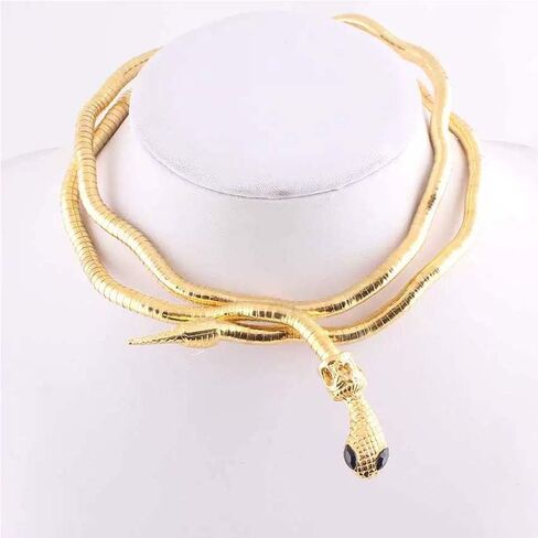 Gold Silver And Colorful Bendable Snake Necklace Choker for Women Halloween Party Flexible Adjustment Animal Bracelet Necklace in Saudi Arabia