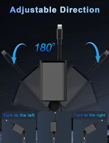 Retractable Car Charger 4 in 1, 100W Super Fast Phone Charger with Dual Retractable Cables for i Phone and Type C Compatible for i Phone 15/14/13/12 Pro Max XR,iPad,Galaxy S23/S22 and More in Saudi Arabia